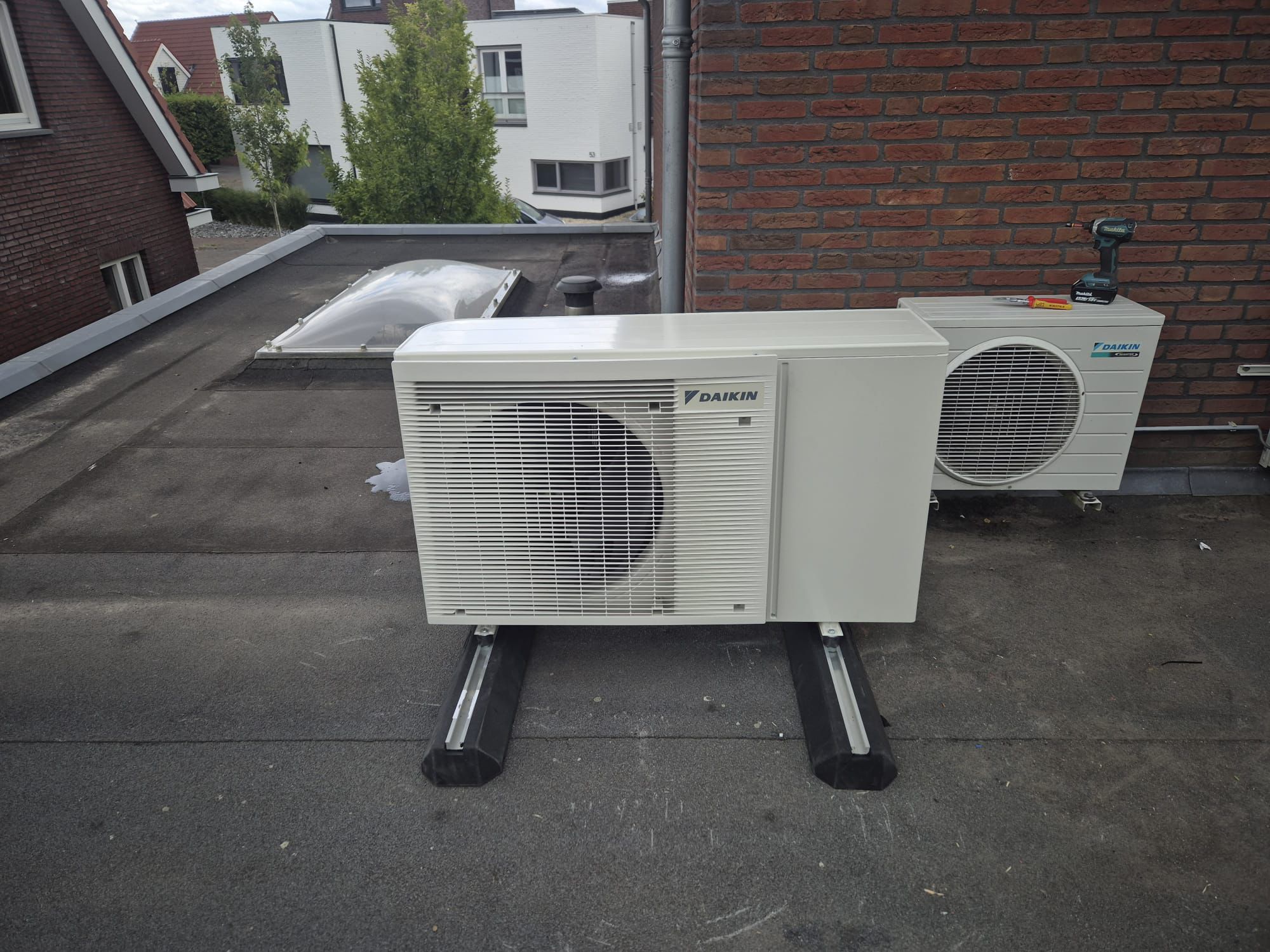 Close-up van een airconditioning unit